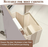 Waste Bin - Hanging Waste Bin - Foldable Waste Bin - Capacity: 7 Liters - Space-Saving Design - Suitable for Kitchens, Cabinet Doors, Bathrooms, Campers, Cars and Camping (Gray)