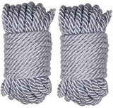 Soft and Silky Strong Braided Twisted Rope - 32 Feet 8mm (1/3") Diameter - 10 Meters Strong Multi-Purpose Hemp Rope, Shiny Rope