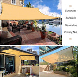 Garden Shade Net, shade cloth with eyelets, aging shade net, Extra thick and UV resistant, permeable and rainproof, density polyethylene, Beige