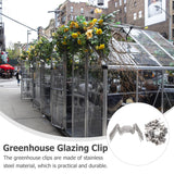 Ortofally 100pcs Greenhouse Glazing Z Overlap Clip Glazing Z Overlap Clip Glass Pane Clip 7.50X3.50X0.20CM Silver