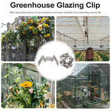 Ortofally 100pcs Greenhouse Glazing Z Overlap Clip Glazing Z Overlap Clip Glass Pane Clip 7.50X3.50X0.20CM Silver