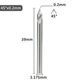 Engraving Bit 3.175Mm Shank V Shape Carving Bits 20-60 Degrees Carbide Cnc Router Bit Tipped 0.1Mm 0.2Mm 0.3Mm Milling Cutter 30Dx0.3 Smile Home 45Dx0.2