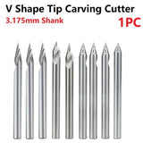 Engraving Bit 3.175Mm Shank V Shape Carving Bits 20-60 Degrees Carbide Cnc Router Bit Tipped 0.1Mm 0.2Mm 0.3Mm Milling Cutter 30Dx0.3 Smile Home 45Dx0.2