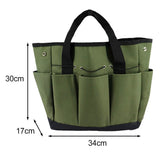 Garden Tool Bag With 9 Pockets Sturdy Oxford Cloth Gardening Tote Organizer For Home Yard Lawn 34W X 17D X 30H Cm Army Green Black Gray Green