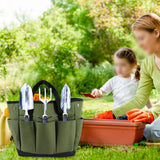 Garden Tool Bag With 9 Pockets Sturdy Oxford Cloth Gardening Tote Organizer For Home Yard Lawn 34W X 17D X 30H Cm Army Green Black Gray Green