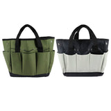 Garden Tool Bag With 9 Pockets Sturdy Oxford Cloth Gardening Tote Organizer For Home Yard Lawn 34W X 17D X 30H Cm Army Green Black Gray Green