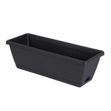 14 Inch Black Plastic Rectangular Window Planter Box, Window Vegetable Planter Box with Trays, 2025 New Vuyungers Rectangular Flower Pots for Windowsill, Garden, Balcony, Patio Black