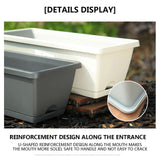 14 Inch Black Plastic Rectangular Window Planter Box, Window Vegetable Planter Box with Trays, 2025 New Vuyungers Rectangular Flower Pots for Windowsill, Garden, Balcony, Patio Black