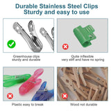 20 Pcs Garden Clips,Heavy Duty Stainless Steel Greenhouse Clamps,Strong Grip Greenhouse Clips,Metal Clips For Netting, Shade Cloth, Plant Cover On Garden Hoops Or Greenhouse Hoops,(20PCS,2.16 in) 20PCS