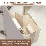 Hanging Waste Bin - Foldable Waste Bin - Kitchen Accessories - Organic Waste Bin - Countertop Waste Bin - Cabinet Door Waste Bin - Waste Separation - Camping - Caravan - Kitchen Aid - Space Saving - Trash Can - Waste Basket - Beige - 10L - 1 Piece