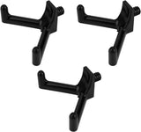 Allecto plus - Tool Hooks for Garden Hanger - Storage Accessories for Garden Tools - 3 Pieces Black - for Shovels and Rakes