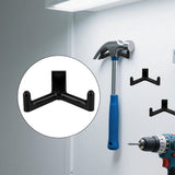 Allecto plus - Tool Hooks for Garden Hanger - Storage Accessories for Garden Tools - 3 Pieces Black - for Shovels and Rakes