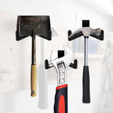 Allecto plus - Tool Hooks for Garden Hanger - Storage Accessories for Garden Tools - 3 Pieces Black - for Shovels and Rakes