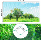 Tutuviw Bird Netting Garden Netting Pest Barrier,Cicada Netting for Garden Against Birds, Deer,Squirrels(13 x 19.8ft Green)