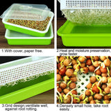 BPA Free Hydroponics Soilless Seeds Sprouter Microgreen Seed Sprouter Trays Seed Germination Double Tier Grow Trays with Lid 1PCS-Seed Sprouter Tray