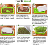 BPA Free Hydroponics Soilless Seeds Sprouter Microgreen Seed Sprouter Trays Seed Germination Double Tier Grow Trays with Lid 1PCS-Seed Sprouter Tray