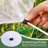 Darzheoy 1 Pack Garden Mesh Netting for Plants, 19.7 x 29.5 Inch Insect Bird Barrier Netting Mesh with Drawstring, Tomato Plant Cover Fruits Tree Netting Bags Protection for Vegetables 63" x 90.6" 1 Pack