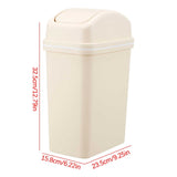 Chmadoxn Kitchen Trash Can 6 L with Lid, Plastic Tall Garbage Can Outdoor and Indoor, Large Recycle Bin and Waste Basket for Home, Office, Garage, Patio, Restaurant 6.22×9.25×12.8 in C
