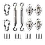 Sun Shade Sail Hardware Kit - Super Heavy Duty - for Square and Rectangle Sun Shade Sail Rectangle Square Shade Sail Outdoor