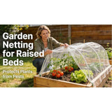 Garden Netting for Raised Beds, 4.92x1.48x1.31ft Raised Bed Cover with Drawstring, Fine Mesh Garden Covers for Raised Beds, Bird Barrier Screen to Protect Vegetables, Fruits, Flowers