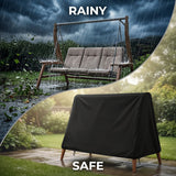 Black 3-Seater Swing Chair Cover, 85 x 55.1 x 66.9 in Waterproof Outdoor Furniture Cover, Heavy-Duty Polyester Patio Porch Swing Protection for Garden & Yard