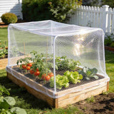 Garden Netting for Raised Beds, 4.92x1.48x1.31ft Raised Bed Cover with Drawstring, Fine Mesh Garden Covers for Raised Beds, Bird Barrier Screen to Protect Vegetables, Fruits, Flowers