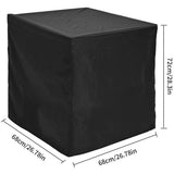 Patio Ottoman Cover Waterproof, 28 x 28 x 26 inch Rectangular Outdoor Side Table Cover, Durable Outdoor Furniture Cover, Black