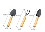 3-Piece Mini Garden Tool Set – Wooden Handle Trowel, Transplanter & Cultivator for Indoor Plants, Potted Succulents & Outdoor Gardening