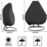 Barsinfi Oxford Zipper Hanging Chair Cover 190 X 115 Cm Waterproof Cover for Garden and Outdoor Furniture 190 X 115 Cm_max
