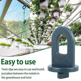 Greenhouse Clamps Set of 50 with extra strong grip and eyelets - The best trellis and plant holder for your greenhouse - Greenhouse accessories_max Grey XXL