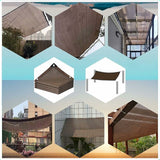 UV Protection Shade Net Breathable Cooling Balcony Garden Netting with Eyelets Heat Resistant Windproof Shade Cloth, Brown, 3 x 5m