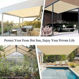 Rectangular Shade Net, Outdoor Lightweight Shade Cloth for Awning Pool Garage, Shade Cloth with Heavy Duty Grommets, Beige, 3 x 7m