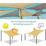 Shade Sail Rectangular Shade Sail, Waterproof and Resistant Solar Shade Cloth, for Patio Garden Terrace, Graphite Color, 2 x 4m