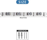 2 Pack Wall Mounted Broom Holder And Mop Organizer, Stainless Steel Tool Rack With 4 Slots And 5 Hooks, For Kitchen Bathroom Garage, 49 x 2 cm
