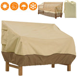 Outdoor Garden Bench Cover 210D Oxford Waterproof Windproof Tear Resistant UV Protection Beige Patio Furniture Cover, 147x83x79cm