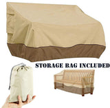 Outdoor Garden Bench Cover 210D Oxford Waterproof Windproof Tear Resistant UV Protection Beige Patio Furniture Cover, 147x83x79cm