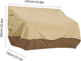Outdoor Garden Bench Cover 210D Oxford Waterproof Windproof Tear Resistant UV Protection Beige Patio Furniture Cover, 147x83x79cm