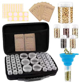 48 Slots Seed Storage Organizer with Seed Jars, Label Stickers and Funnel, Garden Seed Saving Box for Flowers, Plants and Vegetables, Black, Seeds Not Included