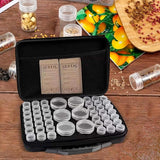 48 Slots Seed Storage Organizer with Seed Jars, Label Stickers and Funnel, Garden Seed Saving Box for Flowers, Plants and Vegetables, Black, Seeds Not Included