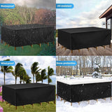 Outdoor Garden Furniture Cover Waterproof Anti-UV Rectangular Patio Table Cover for Rattan Furniture Sets, 180x120x71cm, Black