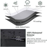 Outdoor Garden Furniture Cover Waterproof Anti-UV Rectangular Patio Table Cover for Rattan Furniture Sets, 180x120x71cm, Black