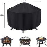 Round Fire Pit Cover for 22-34 Inch Firepit, Heavy Duty Outdoor Patio Fireplace Covers - Waterproof Dustproof Anti UV and Tear Resistant
