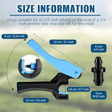 51 Pcs Drip Irrigation Hole Punch Tool Set, Drip Irrigation Punch Tool 50 Pcs 1/4 Inch Goof Plugs for Outdoor Garden Lawn Pipe System Hose Tubing(Fresh Style)