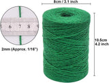 Garden Twine, 656 Feet 2mm Green Jute Twine for Gardening, Plant Ties for Climbing Plants, Tomatoes, Vegetables, Crafts