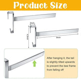 4 Pcs Beehive Frame Holder- Stainless Steel Beehive Frame Perch- 5 Full Frame Capacity Beekeeping Frame Support Bracket Rack- Bee Hive Frame Grip for Beekeeper