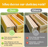 4 Pcs Beehive Frame Holder- Stainless Steel Beehive Frame Perch- 5 Full Frame Capacity Beekeeping Frame Support Bracket Rack- Bee Hive Frame Grip for Beekeeper