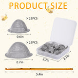50 Pcs Stainless Steel Carpenter Bee Corks, 2 Sizes Carpenter Bee Plugs Hole Filler, Tapered Bee Holes Repair Kit for Outside Porches Furnitures