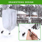 2 Pack Frost Protection Plant Covers White Frost Resistant Fabric Tree Cover with Drawstring Outdoor Greenhouse Winter Protection for Plants Shrubs Potted Plants