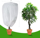2 Pack Frost Protection Plant Covers White Frost Resistant Fabric Tree Cover with Drawstring Outdoor Greenhouse Winter Protection for Plants Shrubs Potted Plants