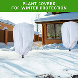 2 Pack Frost Protection Plant Covers White Frost Resistant Fabric Tree Cover with Drawstring Outdoor Greenhouse Winter Protection for Plants Shrubs Potted Plants